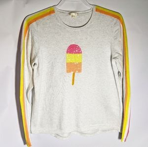 Lisa Todd Popsicle Sequin Detail Cotton Sweater